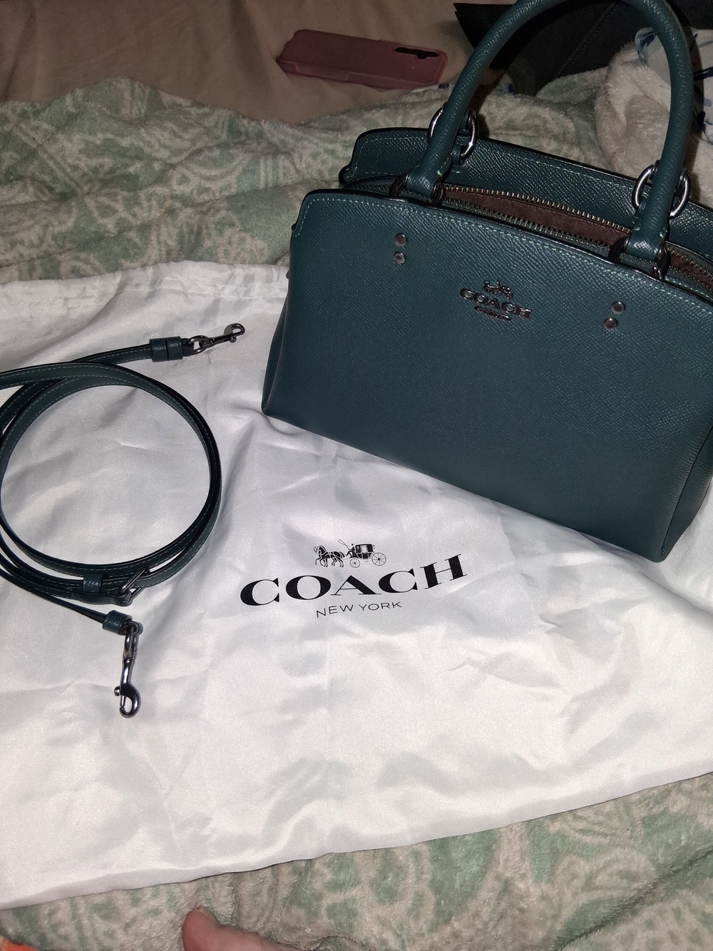 Coach Mini Lillie Carryall- Structured Leather Shoulder Bag - Picture 2 of 8